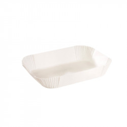 Caissette papier de cuisson ovale blanche siliconée 30 x 23,5 x 4,5 cm x 50 unités