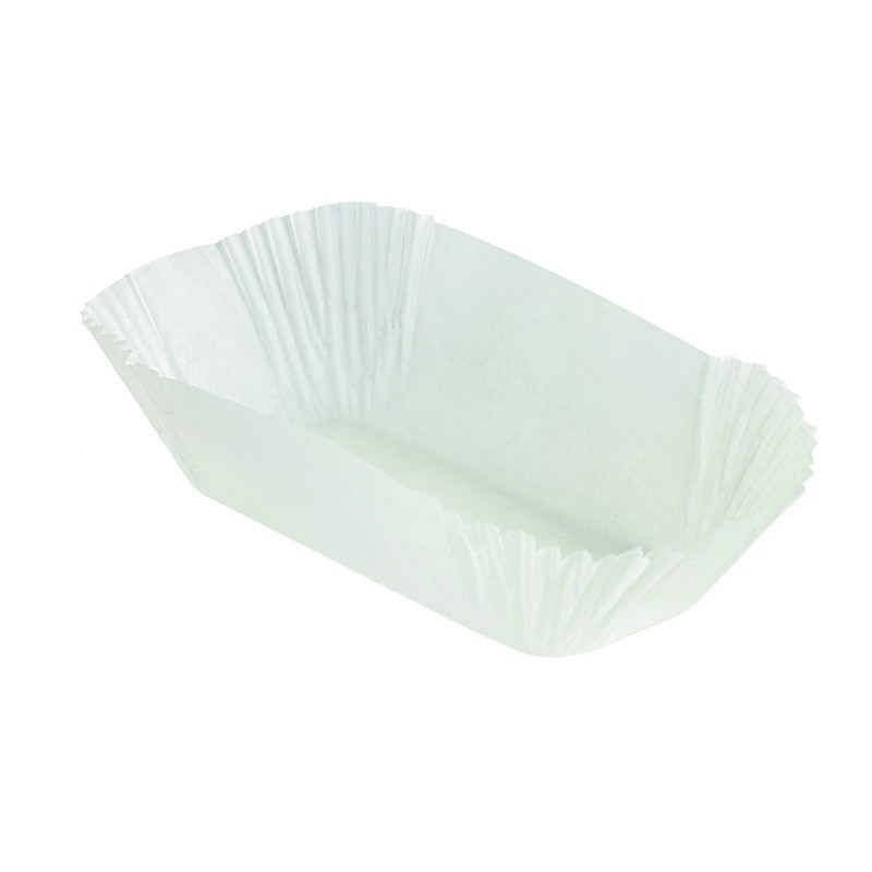 Caissette papier de cuisson ovale blanche siliconée 27 x 18,5 x 5,5 cm x 50 unités