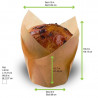 Caissette de cuisson forme tulipe en papier brun siliconé Diam: 6 cm 17,5 x 17,5 x 9 cm x 100 unités