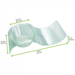 Mise en bouche / pot vague plastique PS vert transparente “Gizmo“ 10 x 4 x 2,4 cm x 50 unités