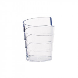 Mise en bouche plastique PS transparent décor "Ruban" 40 ml Diam: 4,3 cm 4,3 x 5,5 cm x 15 unités