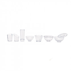 Verre plastique PS transparent 90 ml Diam: 3,5 cm 3,5 x 9,1 cm x 6 unités