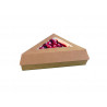 Boîte pâtissière triangulaire carton brun avec couvercle à fenêtre 15,5 x 13 x 4,5 cm x 50 unités