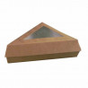 Boîte pâtissière triangulaire carton brun avec couvercle à fenêtre PLA 17,5 x 14 x 5 cm x 25 unités