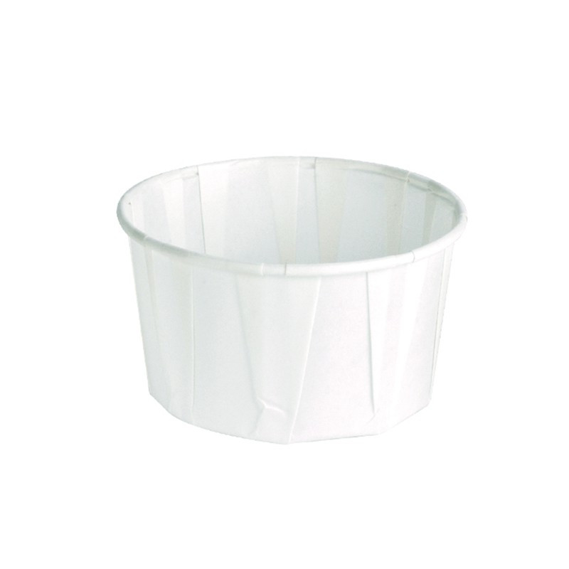 Pot papier plissé blanc 95 ml Diam: 6,5 cm 6,5 x 6,5 x 3,7 cm x 250 unités