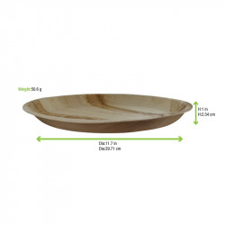 Assiette ronde en palmier Diam: 30 cm 30 x 26,5 x 3,5 cm x 25 unités