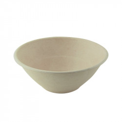 Bol rond brun en pulpe "Poke" 1200 ml Diam: 19,6 cm 19,6 x 19,6 x 7,6 cm x 125 unités