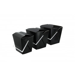 Boîte carré noir avec anse 415 ml 9,2 x 7,4 x 9 cm x 50 unités