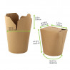 Pot carton rond kraft fermeture à fente 750 ml 10 x 8,5 x 9,8 cm x 25 unités