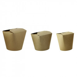 Pot carton rond kraft fermeture à fente 950 ml 11,1 x 9,2 x 10,1 cm x 25 unités