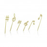 Pique bambou décor musique 9 cm x 100 unités