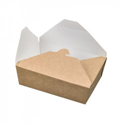 Boîte repas carton kraft ingraissable 1500 ml 21,5 x 16 x 4,8 cm x 50 unités