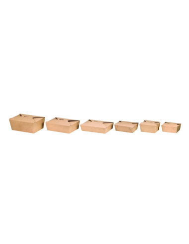 Boîte repas carton kraft  550 ml 11 x 9 x 5 cm x 50 unités