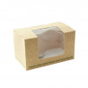 Boîte sandwich carton brun fenêtre PLA 12,5 x 7,7 x 7,2 cm x 50 unités