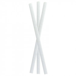 Chalumeau papier blanc pour smoothie emballé individuellement Diam: 0,8 cm 0,8 x 0,8 x 19,7 cm x 500 unités