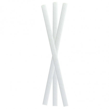 Chalumeau papier blanc pour smoothie emballé individuellement Diam: 0,8 cm 0,8 x 0,8 x 19,7 cm x 500 unités
