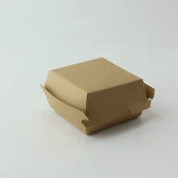 Boîte burger carton kraft brun 11 x 10 x 8 cm x 75 unités