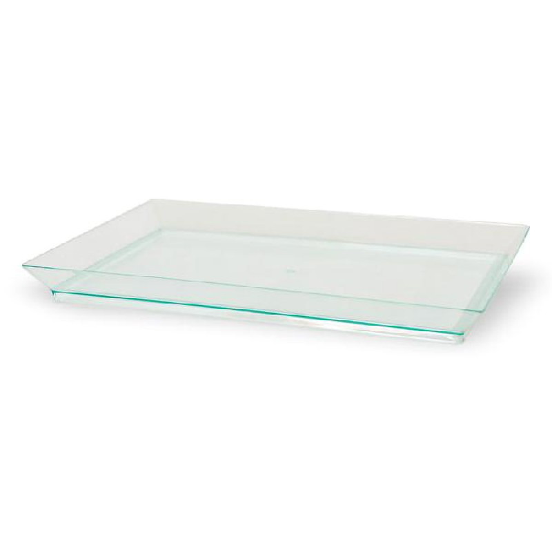 Elément de plateau réutilisable plastique vert transparent "Klarity" 18 x 13 cm x 50 unités