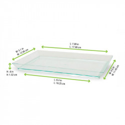 Elément de plateau réutilisable plastique vert transparent "Klarity" 18 x 13 cm x 50 unités