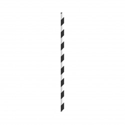 Chalumeau Papier Noir/Blanc L: 0,6 cm l: 0,6 cm H: 14,5 cm