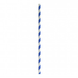 Chalumeau Papier Cocktail Bleu/Blanc L: 0,6 cm l: 0,6 cm H: 14,5 cm