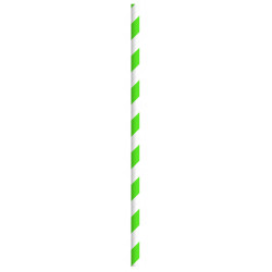 Chalumeau Papier Vert/Blanc L: 0,6 cm l: 0,6 cm H: 19,7 cm