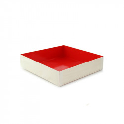 Boîte bois intérieur rouge "Samouraï" 16 x 16 x 3,6 cm x 100 unités