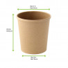 Pot carton kraft brun chaud et froid 490 ml Diam: 9,7 cm 9,7 x 7,5 x 9,8 cm x 50 unités