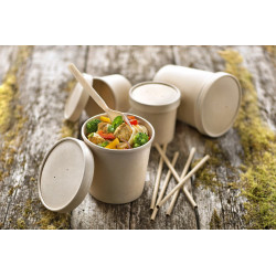 Pot carton kraft brun chaud et froid 490 ml Diam: 9,7 cm 9,7 x 7,5 x 9,8 cm x 50 unités