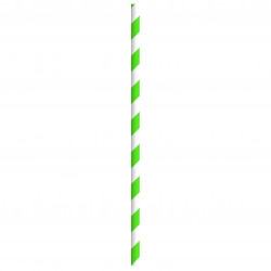 Chalumeau Papier Vert/Blanc Emballé Individuellement L: 0,6 cm l: 0,6 cm H: 19,7 cm