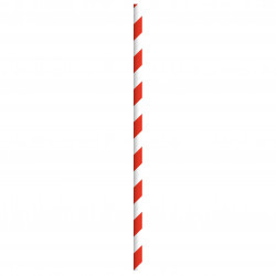 Chalumeau Papier Rouge/Blanc Emballé Individuellement L: 0,6 cm l: 0,6 cm H: 19,7 cm