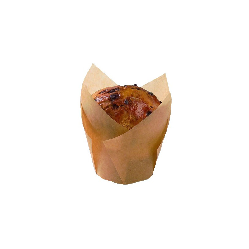 Caissette de cuisson papier tulipe brun siliconé "Krafty" Diam: 6 cm 6 x 6 x 10 cm x 12 unités