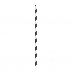 Chalumeau Papier Smoothie Noir/Blanc L: 0,8 cm l: 0,8 cm H: 19,7 cm