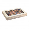Boîte bois rectangulaire avec couvercle à fenêtre 38 x 27,5 x 5,5 cm x 16 unités