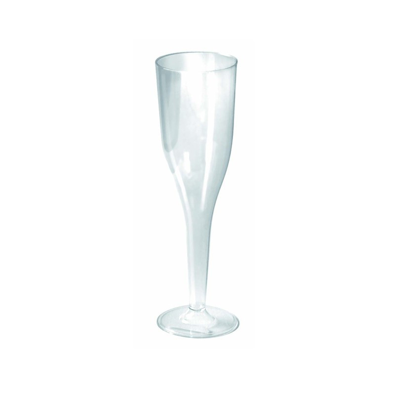 Flûte à champagne plastique PS réutilisable 130 ml Diam: 5 cm 5 x 17,2 cm x 10 unités