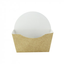 Emballage carton kraft pour burger intérieur blanc 13,5 x 6 x 13 cm x 50 unités