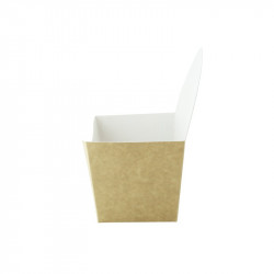 Emballage carton kraft pour burger intérieur blanc 13,5 x 6 x 13 cm x 50 unités