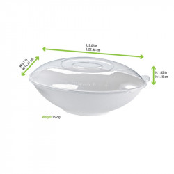 Couvercle PET transparent "BioNchic" 22,3 x 13,7 x 4,3 cm x 250 unités