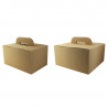 Boîte carton kraft avec poignées "Lunchgo" 32,5 x 22,5 x 17,5 cm x 20 unités