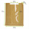 Sac papier kraft brun à fenêtre 28 x 7 x 18 cm - 1000 unités
