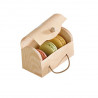 Boîte mini buche bois pour 3 macarons 11 x 8 x 5,5 cm - 100 unités