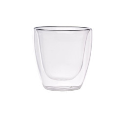 Mini verre borosilicate double paroi "Boogy" 80 ml Diam: 6,5 cm 6,5 x 6,5 cm - 12 unités