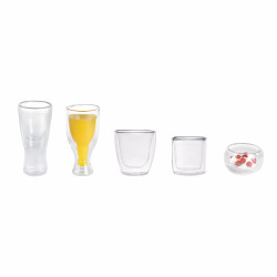 Mini verre borosilicate double paroi "Boogy" 80 ml Diam: 6,5 cm 6,5 x 6,5 cm - 12 unités