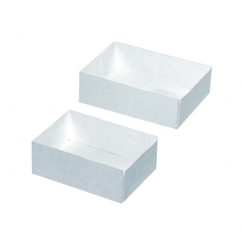 Boîte pâtissière carton blanc sans couvercle 22 x 14 x 6 cm - 100 unités