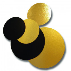 Rond carton double face or/noir Diam: 20 cm 20 cm - 100 unités