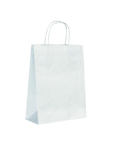 Sac cabas papier blanc poignées ficelles 22 x 10 x 29 cm - 250 unités