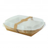 Panier à salade carton kraft brun laminé interieur blanc 850 ml 22 x 17 x 4 cm - 200 unités