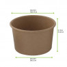 Pot carton kraft brun chaud et froid 70 ml Diam: 6,2 cm 6,2 x 5,2 x 3,5 cm - 50 unités