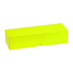 Boîte carton rectangulaire jaune 7 macarons 21,5 x 7 x 5 cm - 50 unités