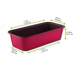 Moule de cuisson papier kraft rose rectangulaire 750 ml 19,3 x 9,3 x 5 cm - 100 unités
